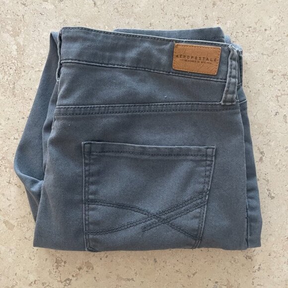 Aeropostale Women's High Waisted Ankle Jegging Light Blue/Gray, Size 10 - Picture 5 of 9